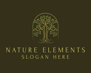 Gold Nature Tree logo design