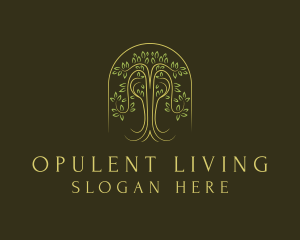 Gold Nature Tree logo design