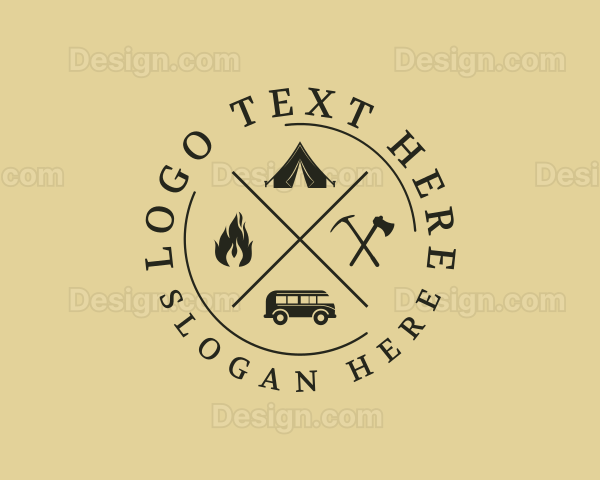 Camping Trip Adventure Logo