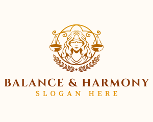 Woman Justice Scales logo design