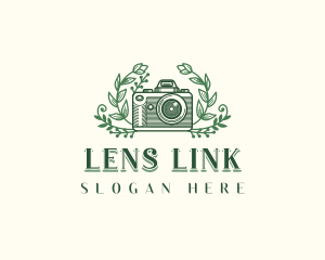 Floral Camera Lens logo design