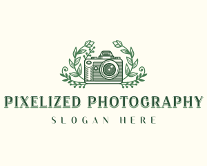 Floral Camera Lens logo design