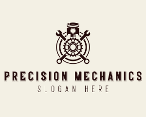 Piston Wrench Mechanic logo design