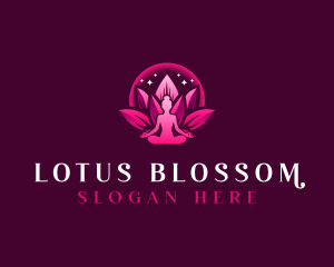 Feminine Lotus Yoga logo design