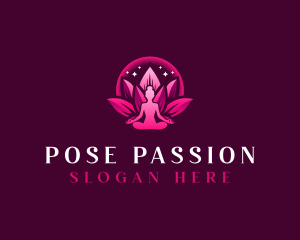 Feminine Lotus Yoga logo design