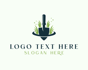 Shovel Grass Gardening Logo