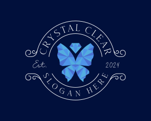 Crystal Diamond Butterfly logo design