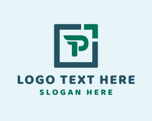 Font - Modem Wing Company Letter P logo design