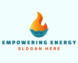 Industrial Water Flame  logo design