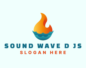 Industrial Water Flame  logo design