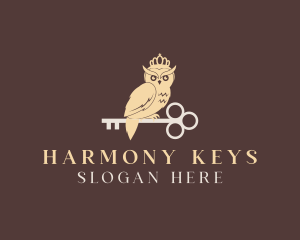 Crown Owl Key logo design