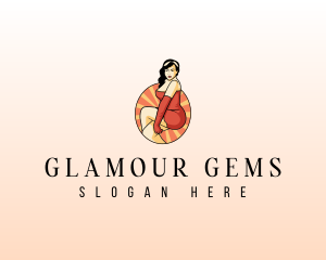 Pinup Sexy Lady logo design