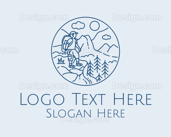 Mountain Peak Hiker Logo