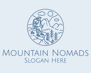 Mountain Peak Hiker  logo design