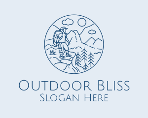 Mountain Peak Hiker  logo design