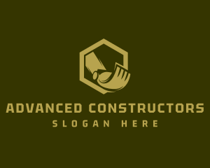 Hexagon Excavator Construction logo design