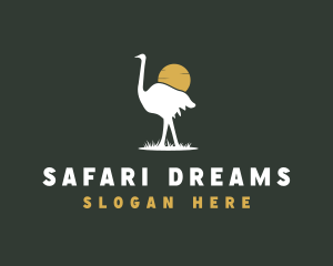 Ostrich Bird Safari logo design