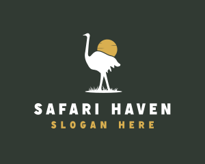 Ostrich Bird Safari logo design