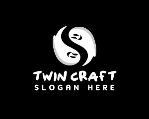 Twin Scary Ghost logo design