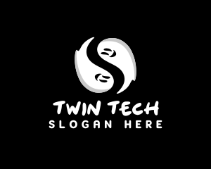 Twin Scary Ghost logo design