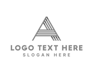 Metal Striped Company Letter A logo design
