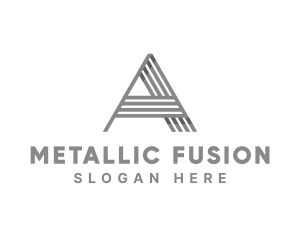 Metal Striped Company Letter A logo