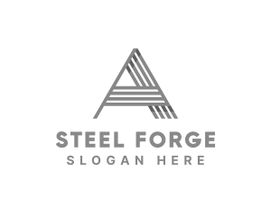 Metal Striped Company Letter A logo