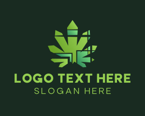 Green Abstract Marijuana logo