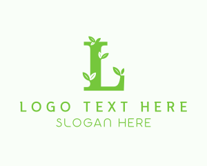 Plant Leaf Letter L logo