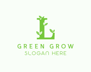 Plant Leaf Letter L logo