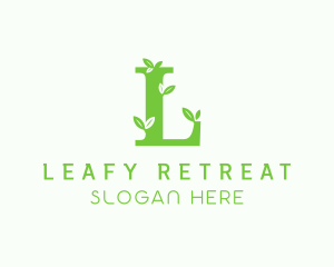 Plant Leaf Letter L logo design