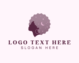 Purple Woman Afro logo