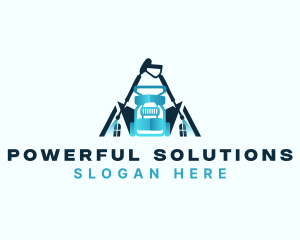 Pressure Washer Cleaner Housekeeping logo design