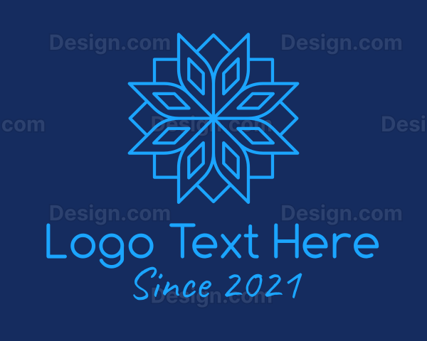 Blue Minimalist Snowflake Logo