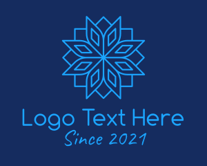 Blue Minimalist Snowflake logo