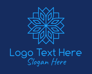 Blue Minimalist Snowflake Logo