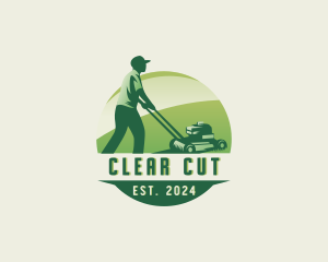 Lawn Mower Gardener logo design