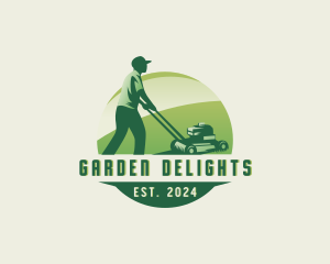 Lawn Mower Gardener logo design