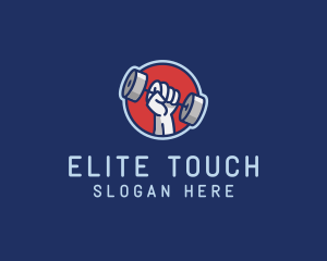 Dumbbell Hand Gym logo design