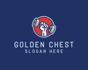 Dumbbell Hand Gym logo design