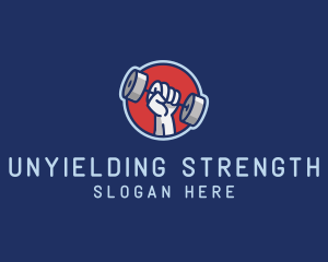 Dumbbell Hand Gym logo design