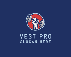 Dumbbell Hand Gym logo design