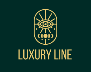 Gold Lunar Eye Line logo design