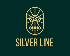 Gold Lunar Eye Line logo design