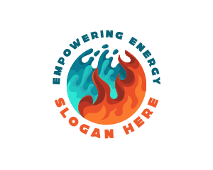 Water Fire Thermal Fuel logo design