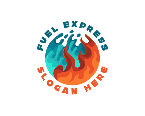 Water Fire Thermal Fuel logo design