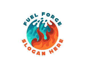 Water Fire Thermal Fuel logo design