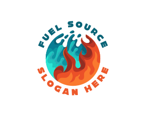 Water Fire Thermal Fuel logo design