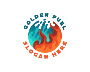 Water Fire Thermal Fuel logo design