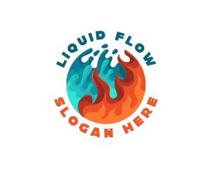 Water Fire Thermal Fuel logo design